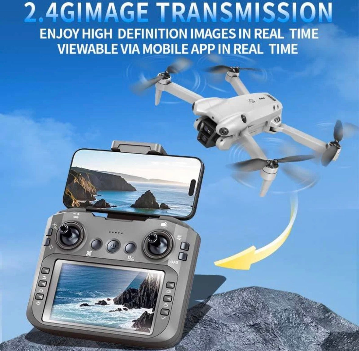 DJW M4 Ultra 4K Brushless Motor With Gimbal Camera Drone Display Remote Drone