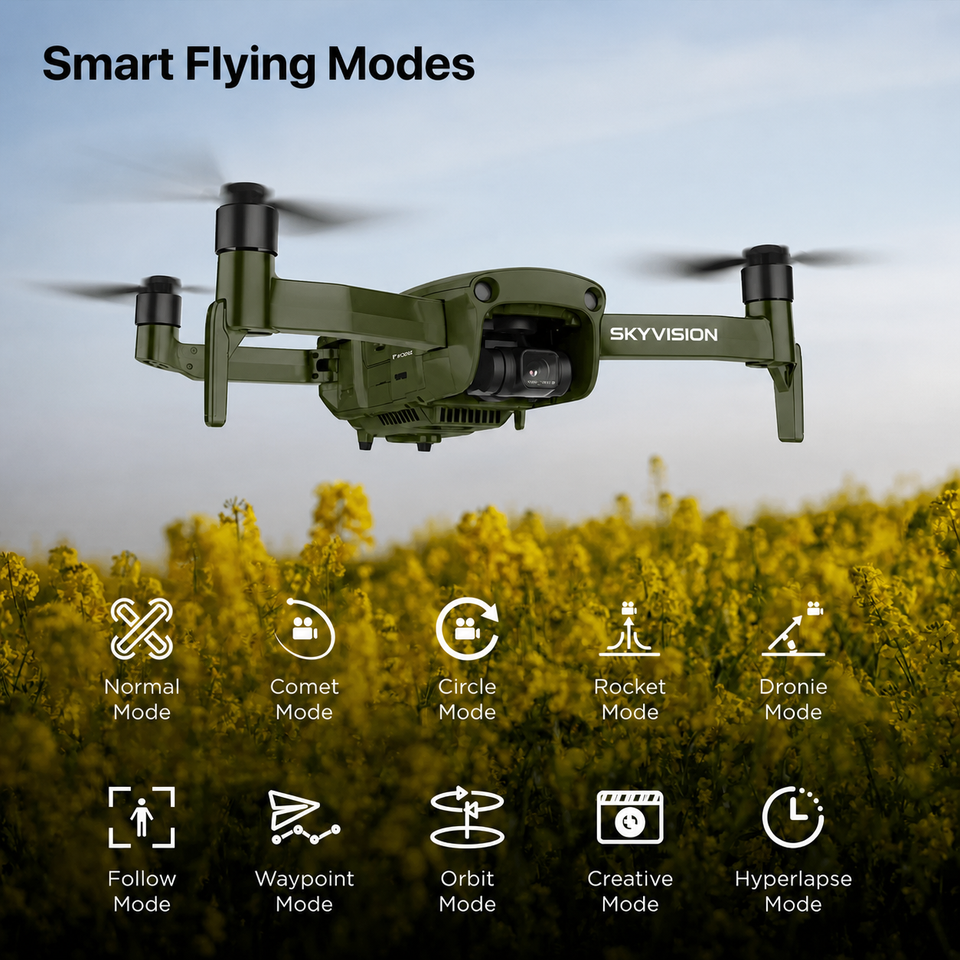 SkyVision  4K Camera Drone with Gimbal & Obstacle Avoidance