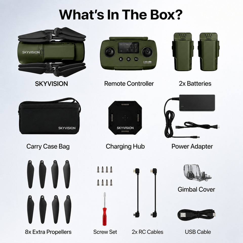 SkyVision  4K Camera Drone with Gimbal & Obstacle Avoidance