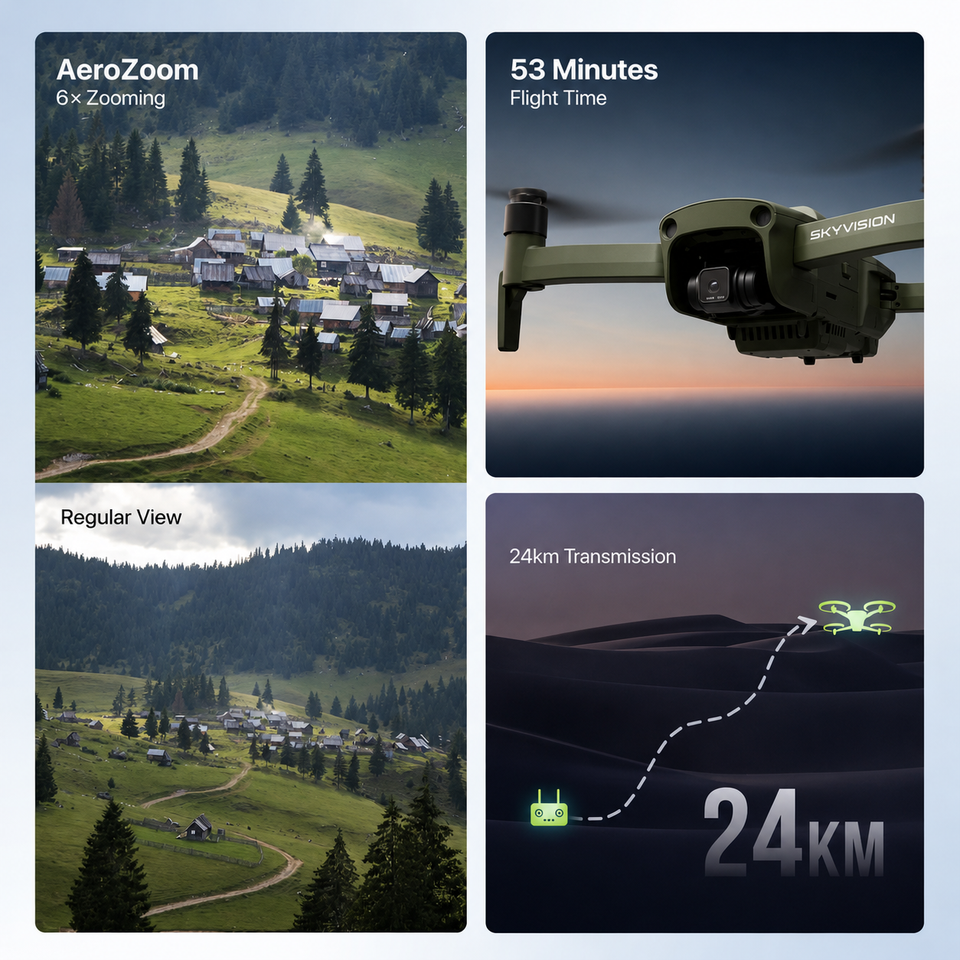 SkyVision  4K Camera Drone with Gimbal & Obstacle Avoidance