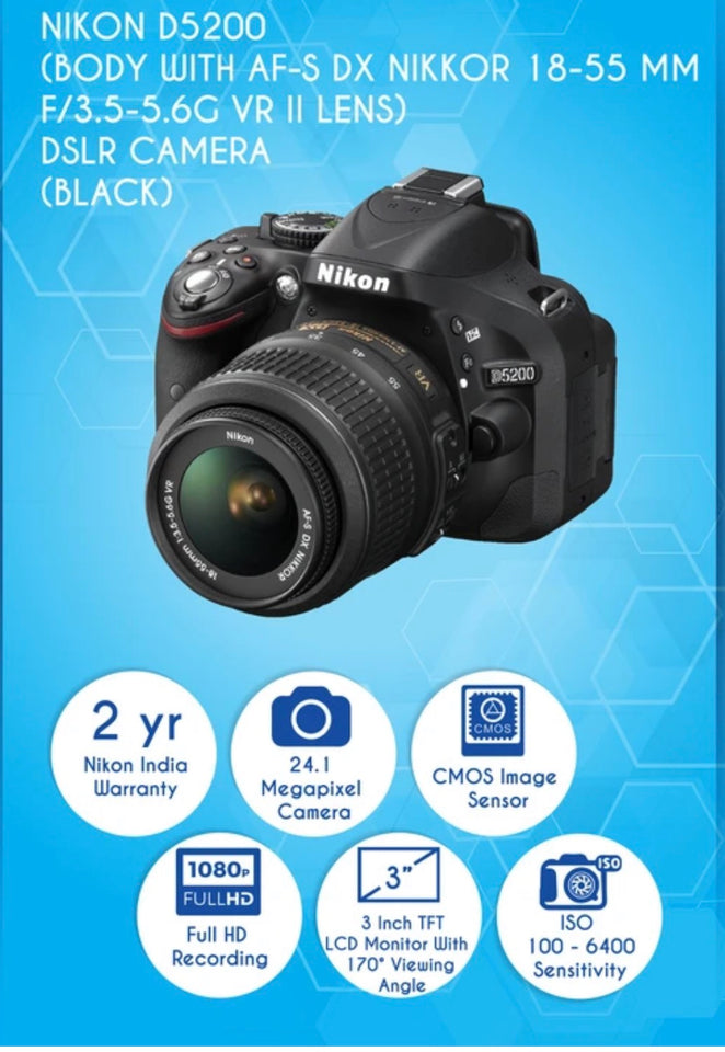 Nikon D5200 DSLR Camera with 18-55mm Lens | Pre-Owned
