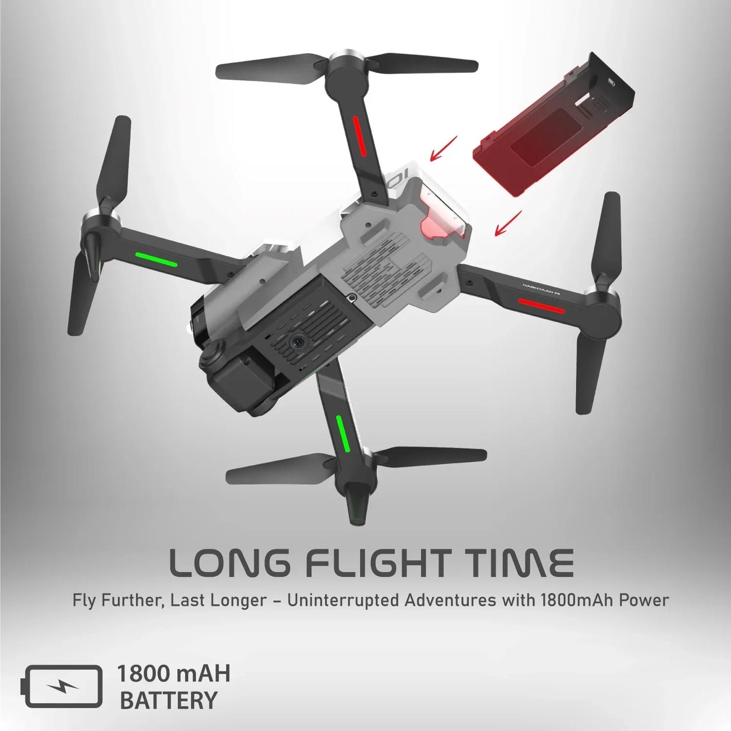 Nabhyaan PRO Drone with 4k Full HD Dual Camera, Range upto 4 km