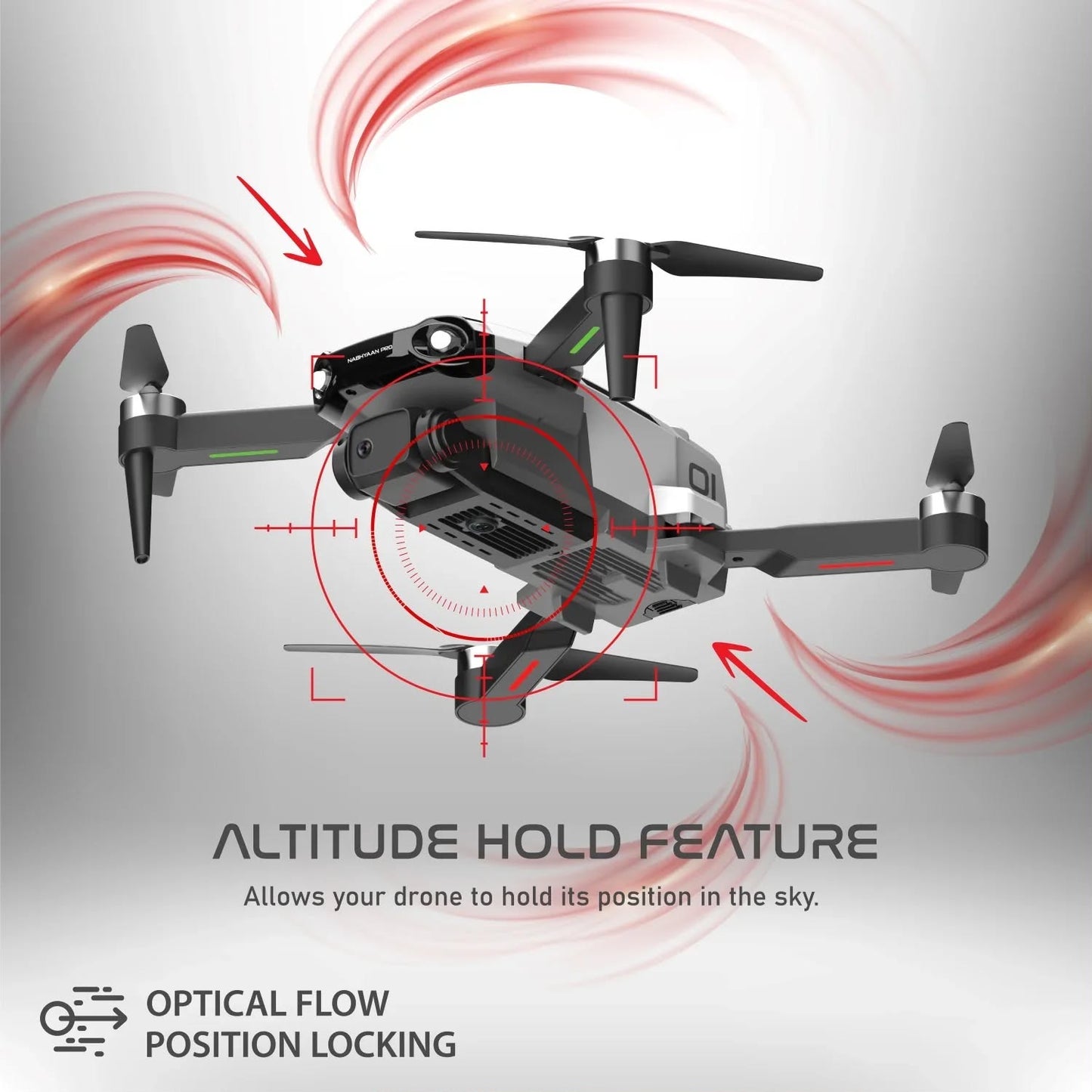 Nabhyaan PRO Drone with 4k Full HD Dual Camera, Range upto 4 km