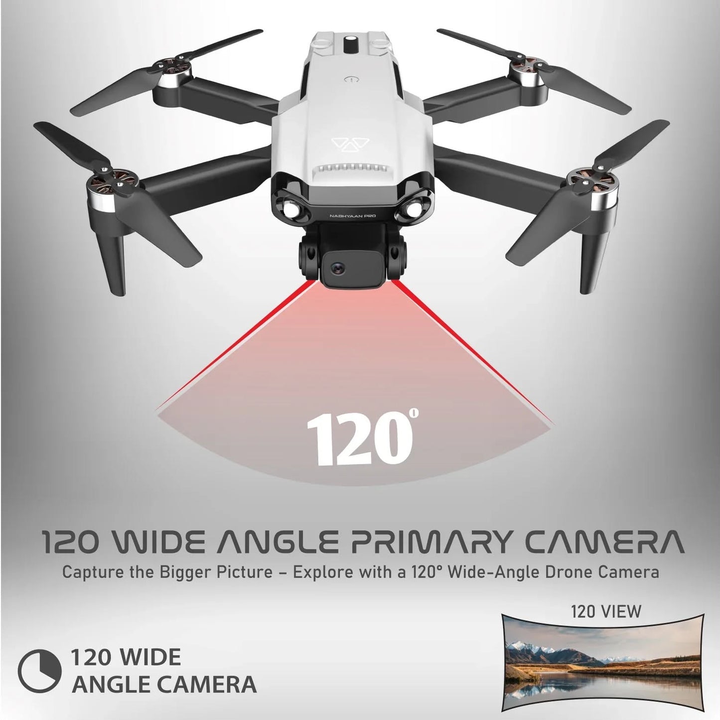 Nabhyaan PRO Drone with 4k Full HD Dual Camera, Range upto 4 km