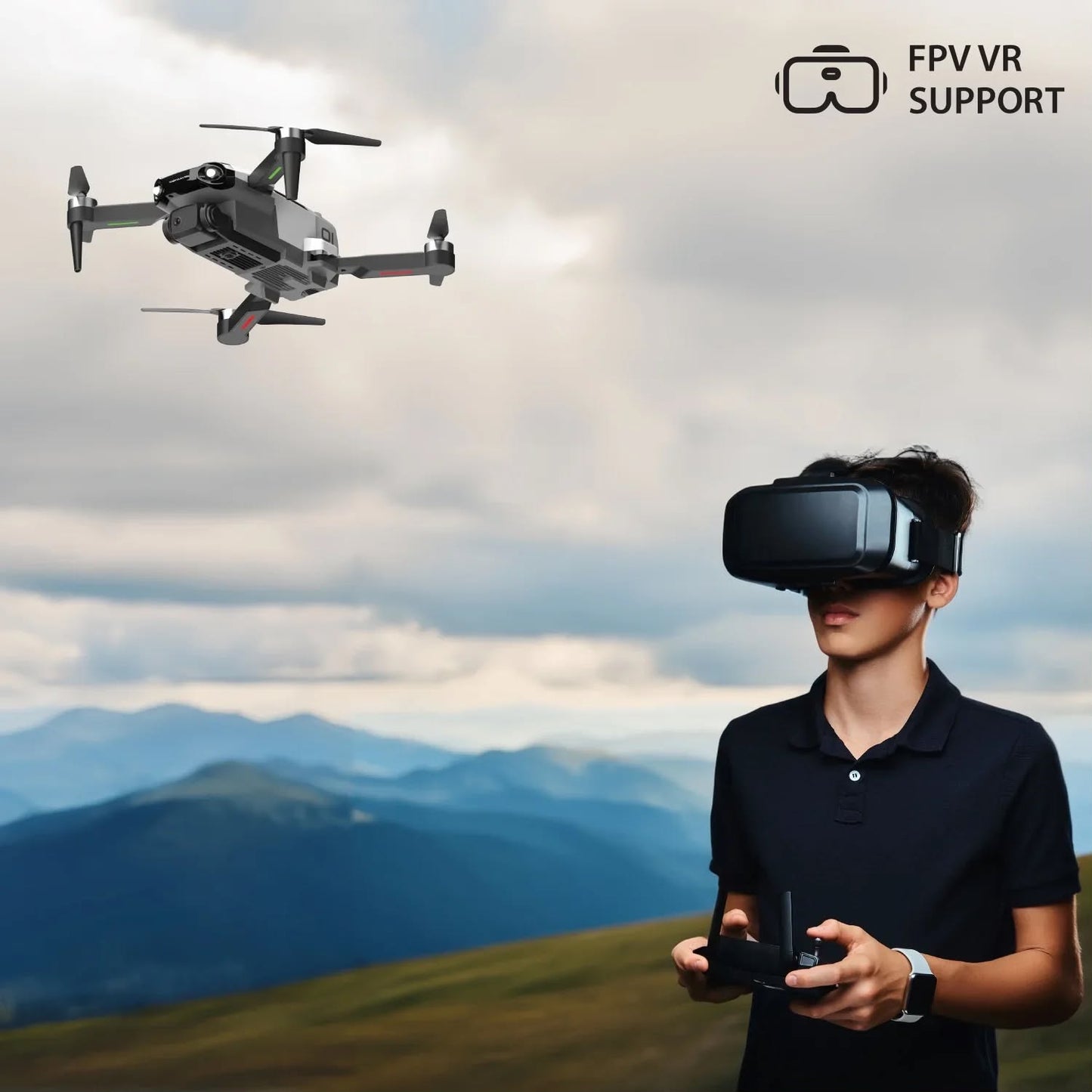 Nabhyaan PRO Drone with 4k Full HD Dual Camera, Range upto 4 km