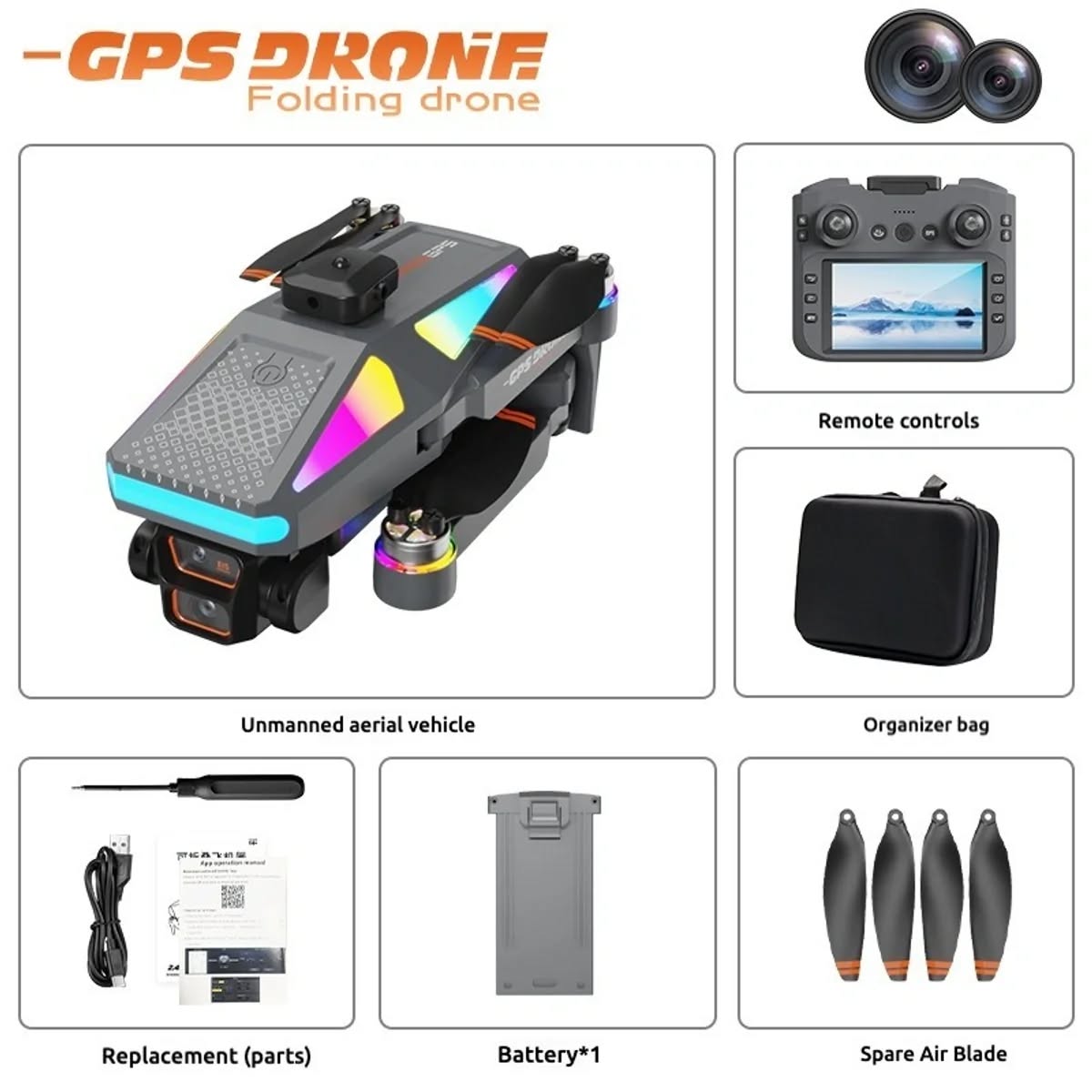 S5P GPS Drone with 4k Dual Cameras, Gesture Control, Precision Flight & One-Key Return