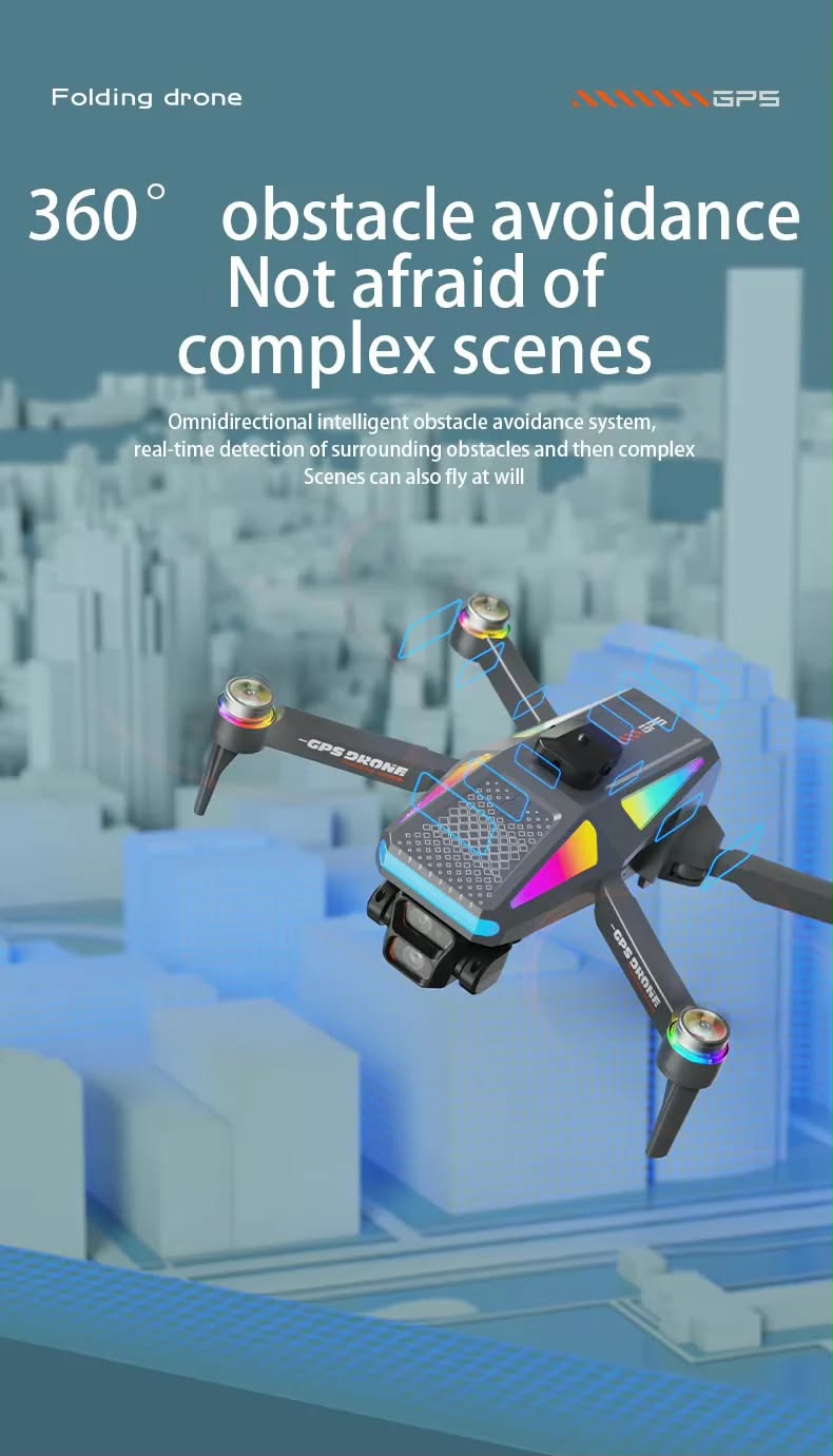S5P GPS Drone with 4k Dual Cameras, Gesture Control, Precision Flight & One-Key Return