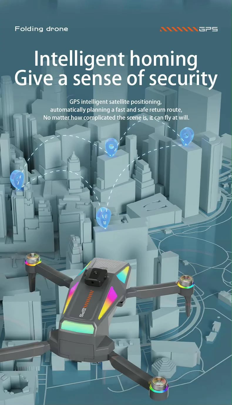 S5P GPS Drone with 4k Dual Cameras, Gesture Control, Precision Flight & One-Key Return