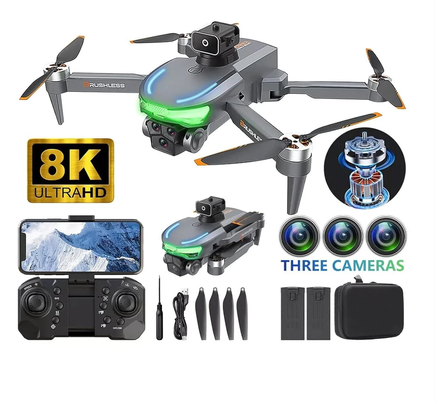A17 4K Aerial Drone with AI Obstacle Avoidance and Triple Camera