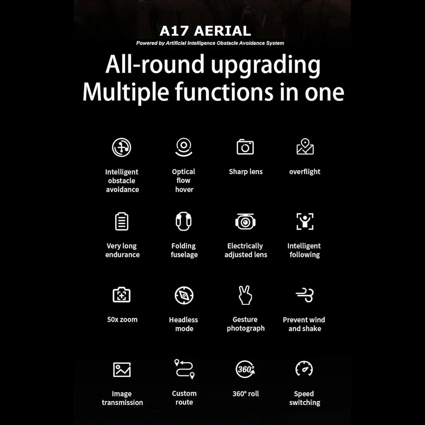 A17 4K Aerial Drone with AI Obstacle Avoidance and Triple Camera