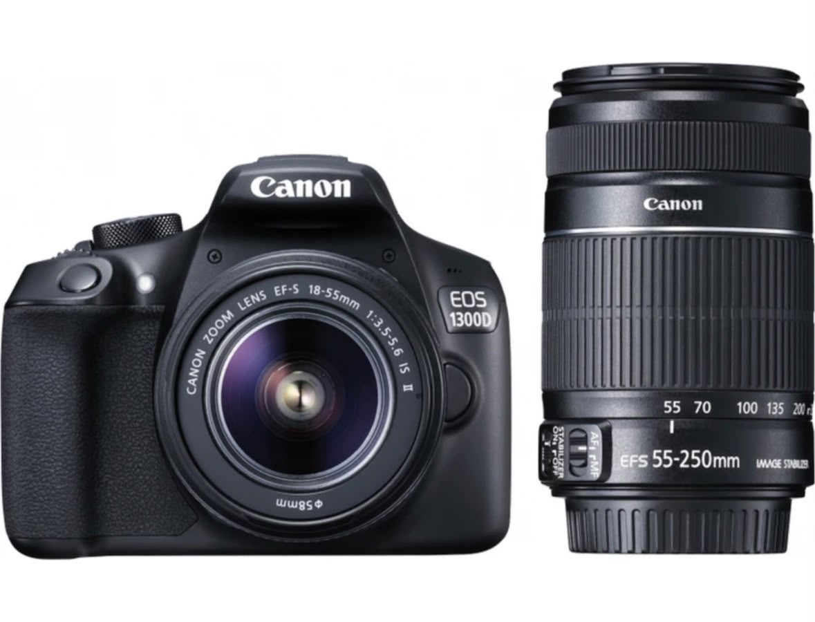 Canon EOS DSLR Camera Body with Dual Lens: EF-S 18-55 mm IS || + EF-S 55-250 mm F4 5.6 IS || (16 GB SD Card+ Camera Bag) (Black)